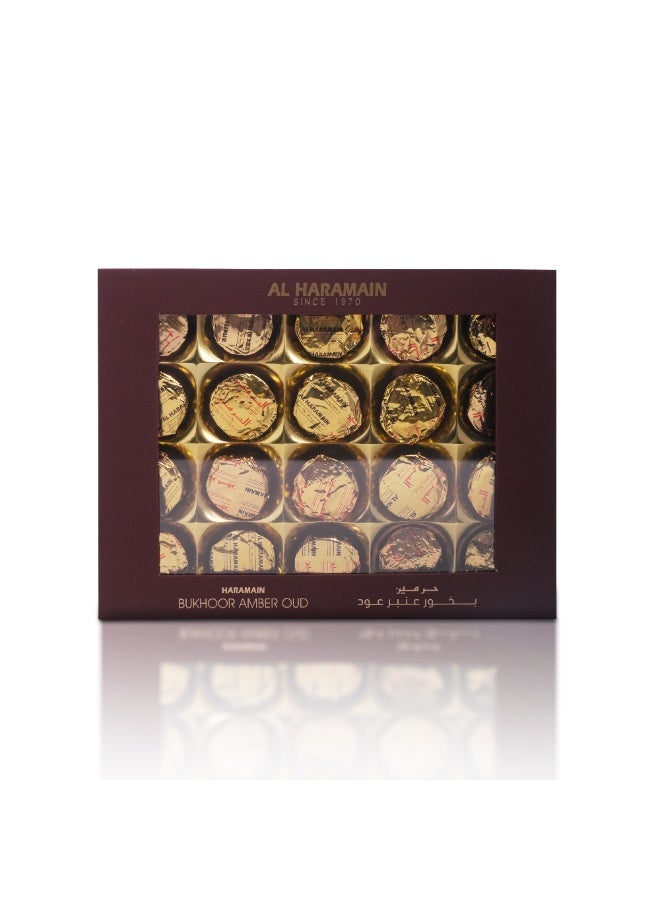 Al Haramain Haramain Bukhoor Amber Oud 10g x 20 pcs | Premium Middle Eastern Incense | Long-Lasting Fragrance for Home, Office & Rituals - Image 1